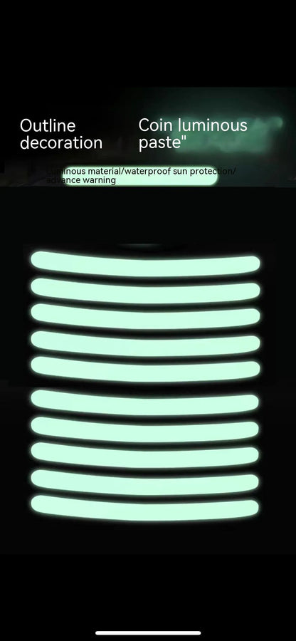 20-piece car wheel hub reflective stickers in multiple colours including fluorescent, rainbow and standard options