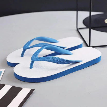 Fish label design rubber beach flip-flops with non-slip soles in four colour options