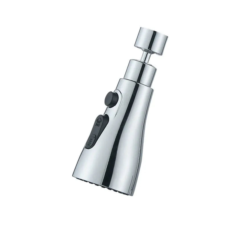 Universal pressurised kitchen faucet sprayer with 360-degree rotating head in matte black finish