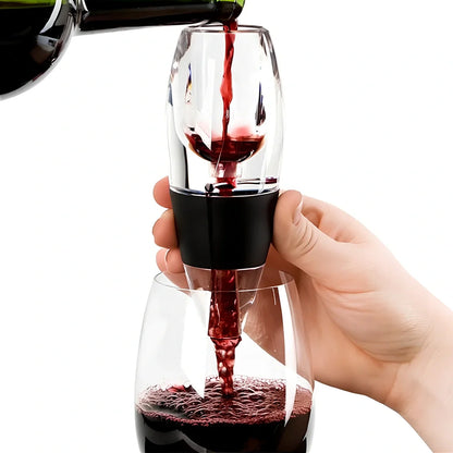 Portable wine aerator pourer with AS plastic body, silica gel components, and sediment filter