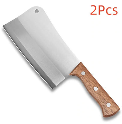 Premium stainless steel kitchen machete knife with ergonomic handle for comfortable slicing and dicing
