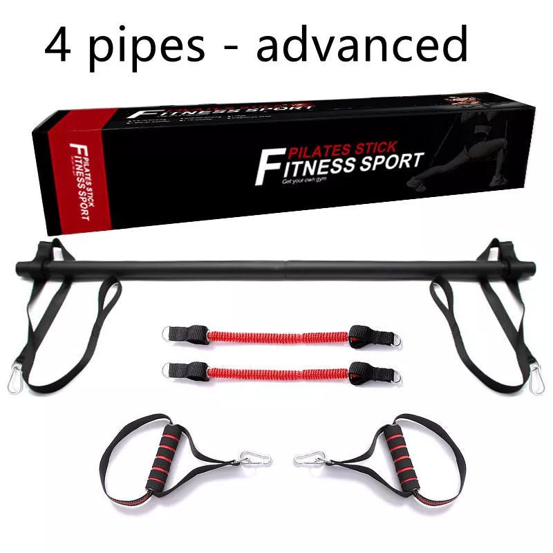 Pilates Bar Kit with removable resistance bands for home workouts
