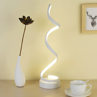 Adjustable LED bedside table lamp in gold finish with dimming switch and European-style design