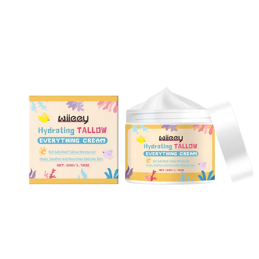 50g jar of Hydrating Tallow Moisturising Cream with shea butter and glycerol for skin hydration