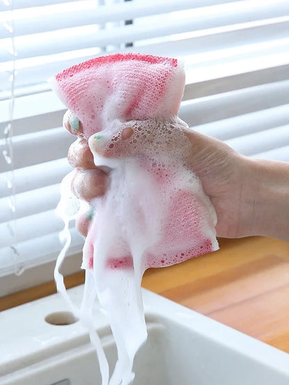 Thickened sponge dish brush with polypropylene filaments for kitchen cleaning