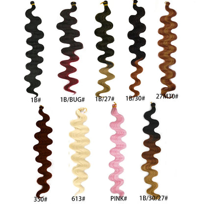 24-inch wine red synthetic wig with big wave texture in crochet braid style