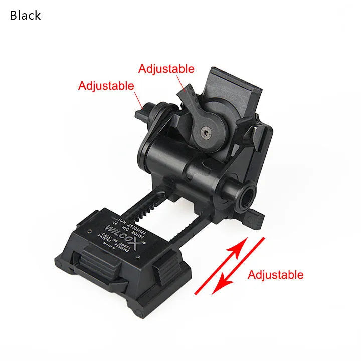 Metal alloy G24 night vision helmet mount bracket with breakaway base in Dark Earth finish