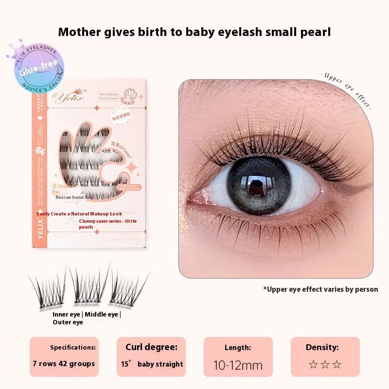 Glue-free self-adhesive false eyelashes in 0.07C high-grade fibre with hardcover seven-row packaging