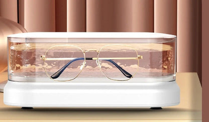 Compact ultrasonic cleaning machine for watches and small items, white color