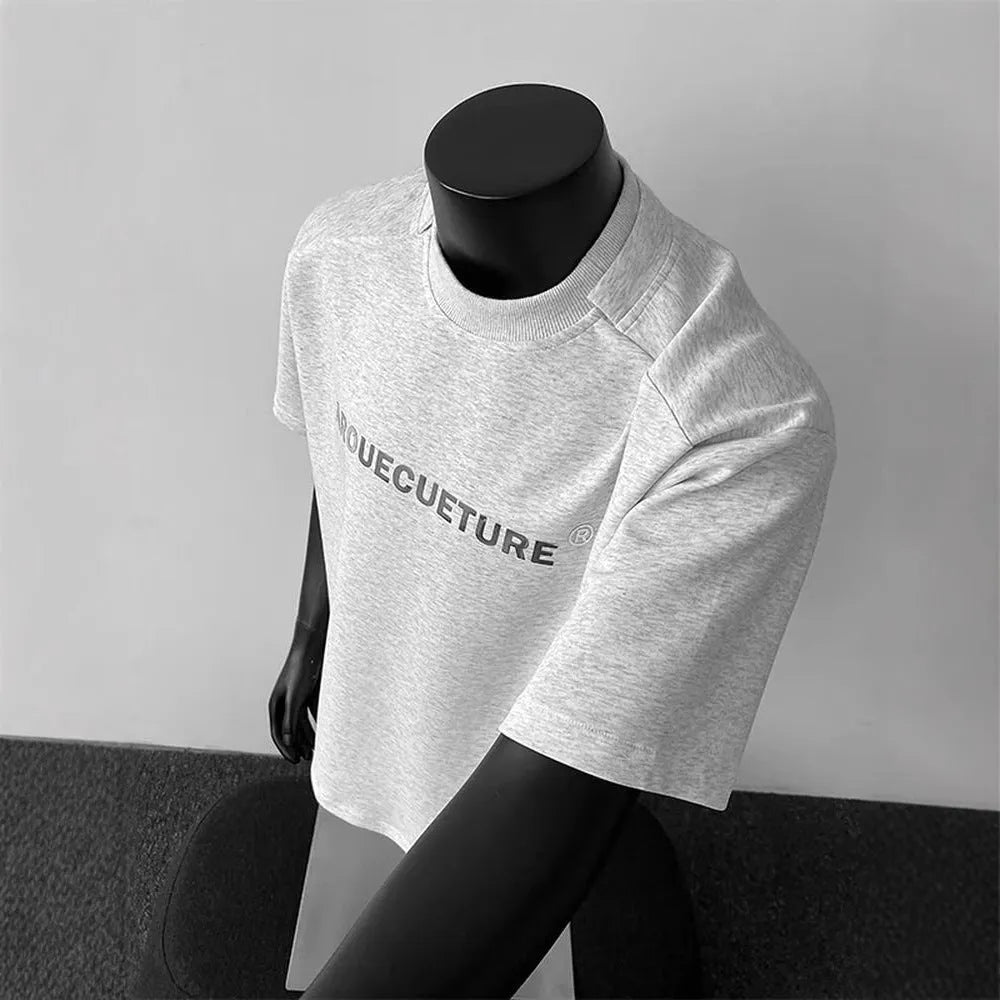 Men's plain cotton short sleeve pullover t-shirt in loose fit casual style