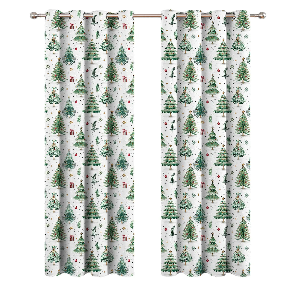 Christmas Forest punching design shading curtain in modern simplicity style showing high sunshade function