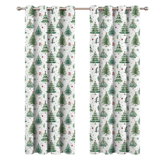 Christmas Forest punching design shading curtain in modern simplicity style showing high sunshade function