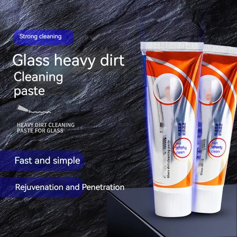 Car windshield scavenging agent white paste in 65ml container with spong mop applicator for oil stain removal