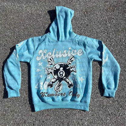 Loose fit pullover with personalised letter print in street hipster style, shown in colour options.