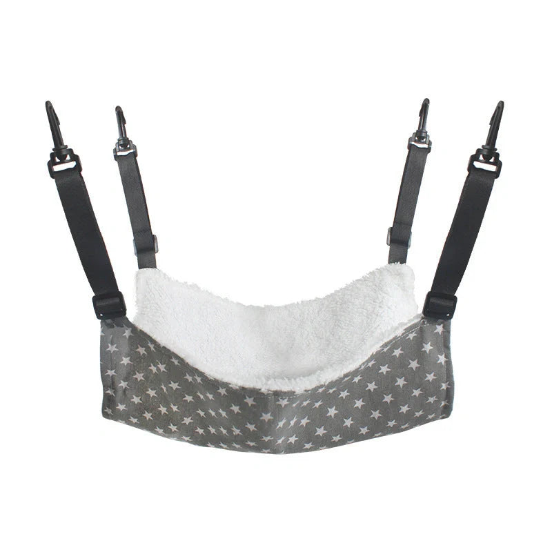 Cozy lamb fleece cat hammock bed for indoor pets, available in multiple sizes and colors