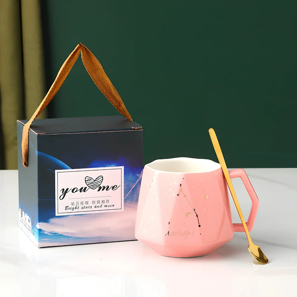 Ceramic promotional mug in seven colours with 330ml capacity and 9.5cm diameter