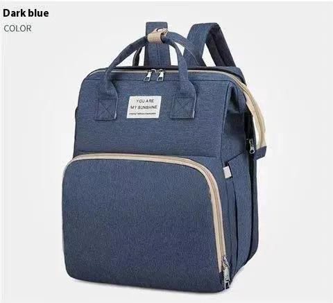 Lightweight nylon mother and baby storage bag with USB interface and curved shoulder strap