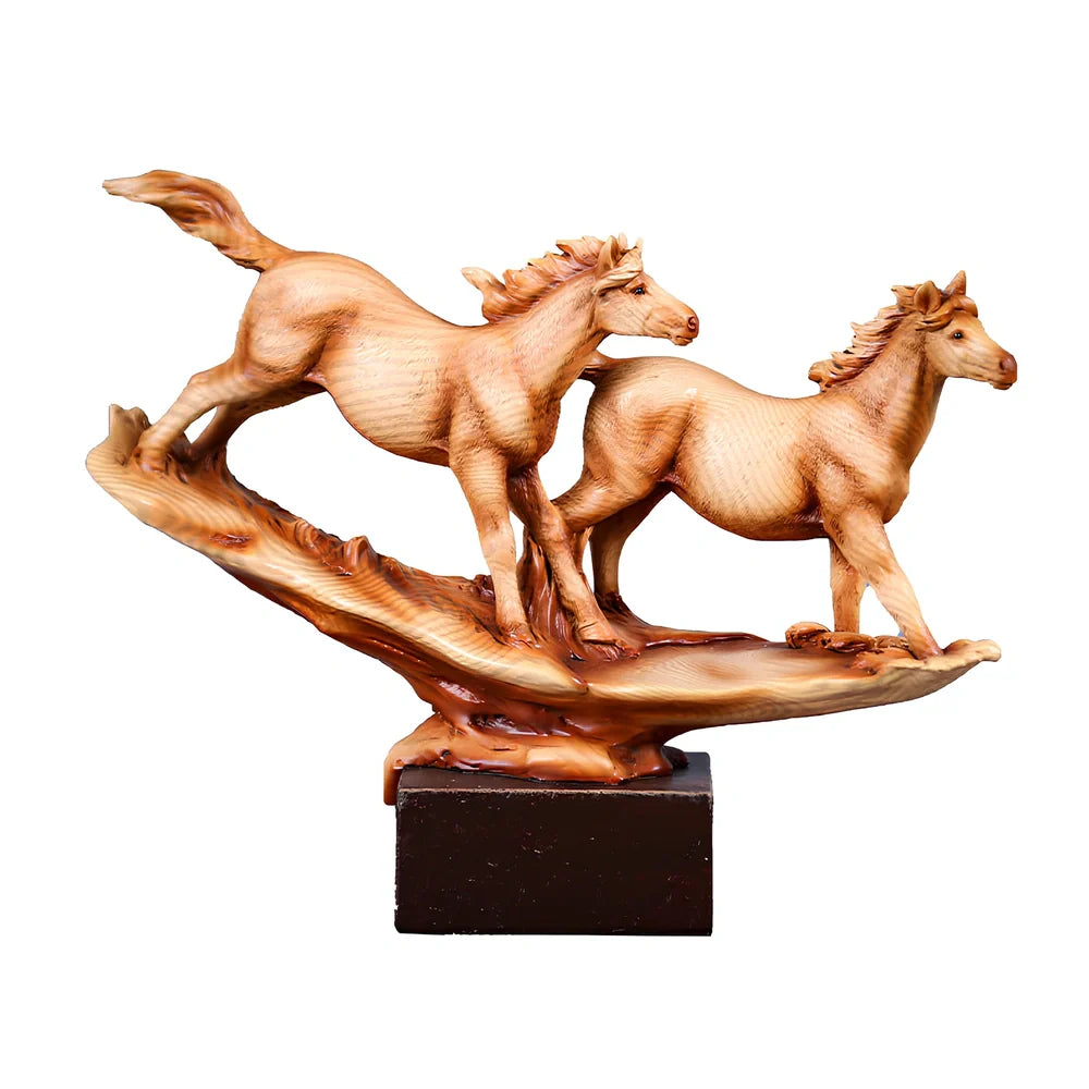 Bronze horse sculpture statue with European animal modelling in resin construction