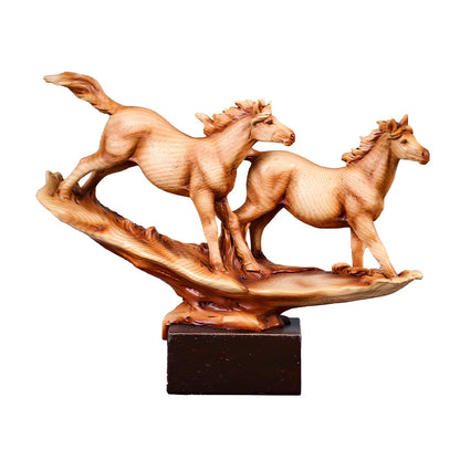 Bronze horse sculpture statue with European animal modelling in resin construction