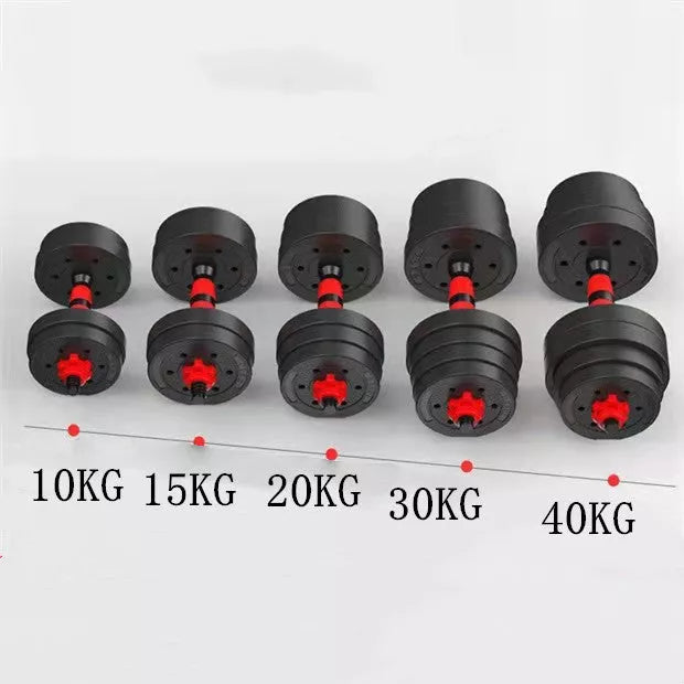 Adjustable dumbbell set with foam connecting rod for home fitness