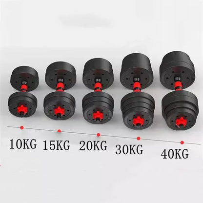 Adjustable dumbbell set with foam connecting rod for home fitness