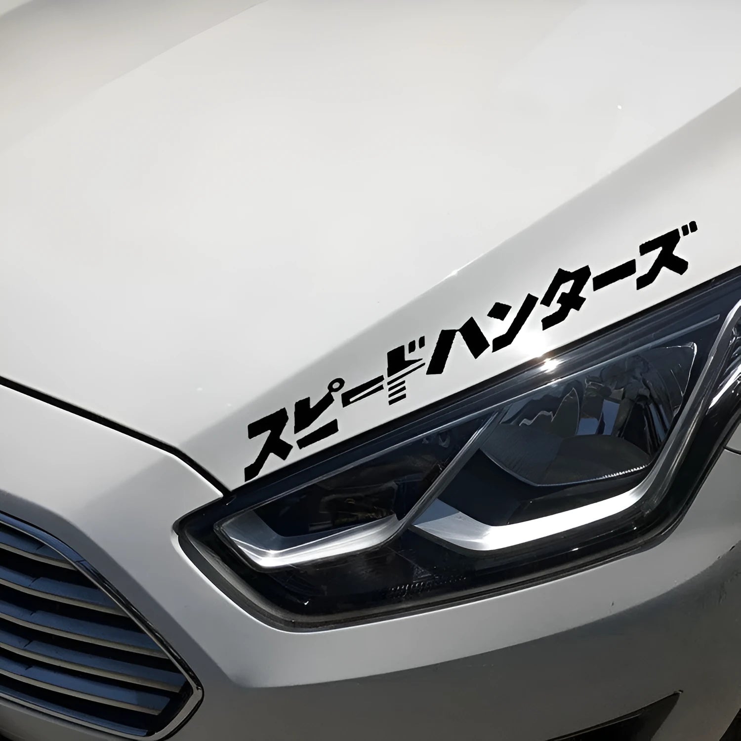 JDM speed hunting reflective car sticker measuring 35cm by 4cm in black and silver white options