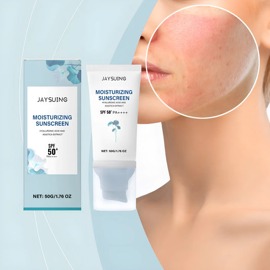 50g tube of snow grass sunscreen with centella extract and hyaluronic acid
