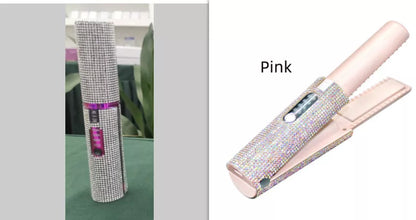 2-In-1 Electric USB Hair Straightening Brush with ceramic coating for healthy styling