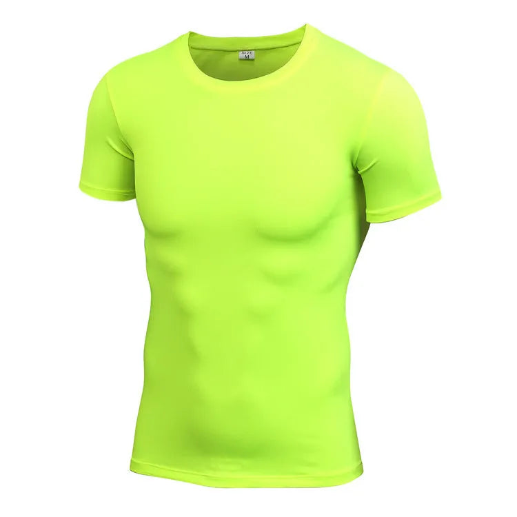Men's solid colour short sleeve shirt in quick-drying polyester available in multiple sizes
