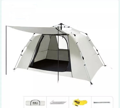 Foldable automatic thickening sunscreen camping tent with fiberglass poles for outdoor adventures