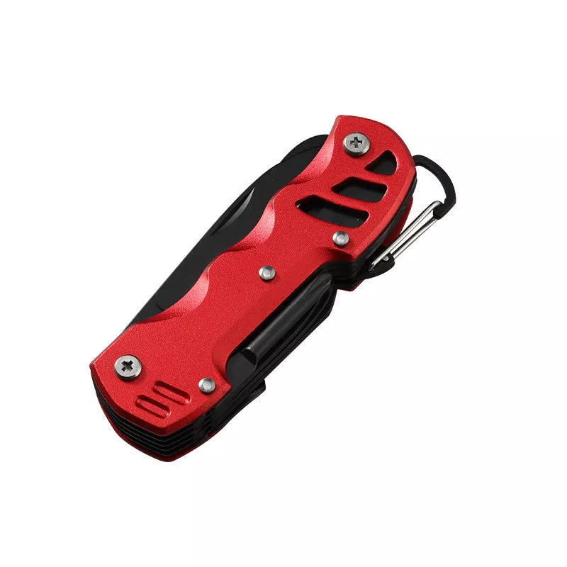 Multi-function emergency folding knife with aluminum handle for outdoor use