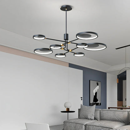 Nordic molecular glass ceiling light with adjustable height and three-colour LED options