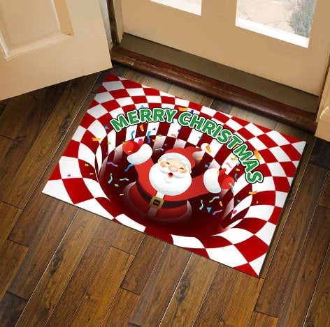 3D Geometric Stereoscopic Illusion Floor Mat for Pets in vibrant colors