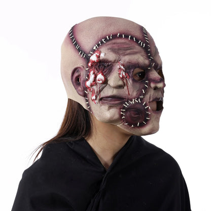 Halloween Three-sided Grimace Horror Mask made from 100% natural latex