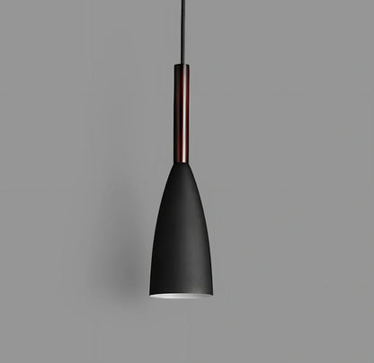Nordic pendant light with adjustable suspension in black, grey, green, or white with aluminium construction