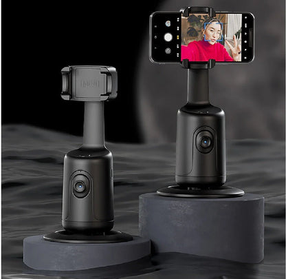 360° Auto-Tracking Smartphone Gimbal with AI Face Tracking, Stabilization, and 360° Rotation for Vlogging, Live Streaming, and Video Recording