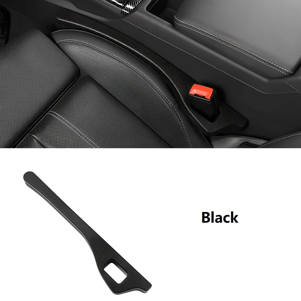 Black and green car seat gap filler strips, 5cm thick PU material, universal fit for vehicles