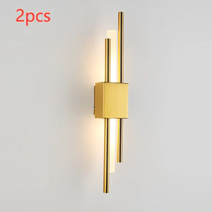 Copper wall mounted bedside lamp with free wiring and PMMA shade in black or golden finish