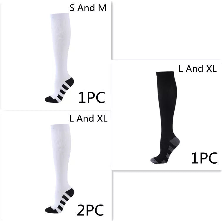 Athletic compression socks with three-bar design for men and women