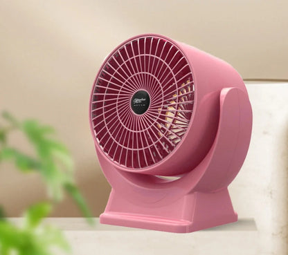Compact desktop mini mute household heater in white and pink, dimensions 175x115x180mm