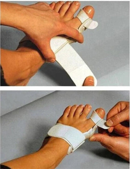 Adjustable bunion corrector with foot valgus separator to realign big toe and relieve bunion pain