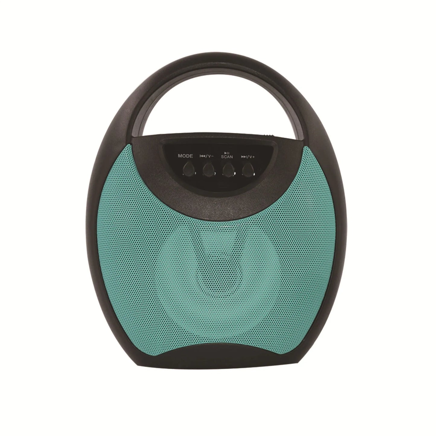 Portable Bluetooth speaker in black, blue, or pink with USB and SD card slots