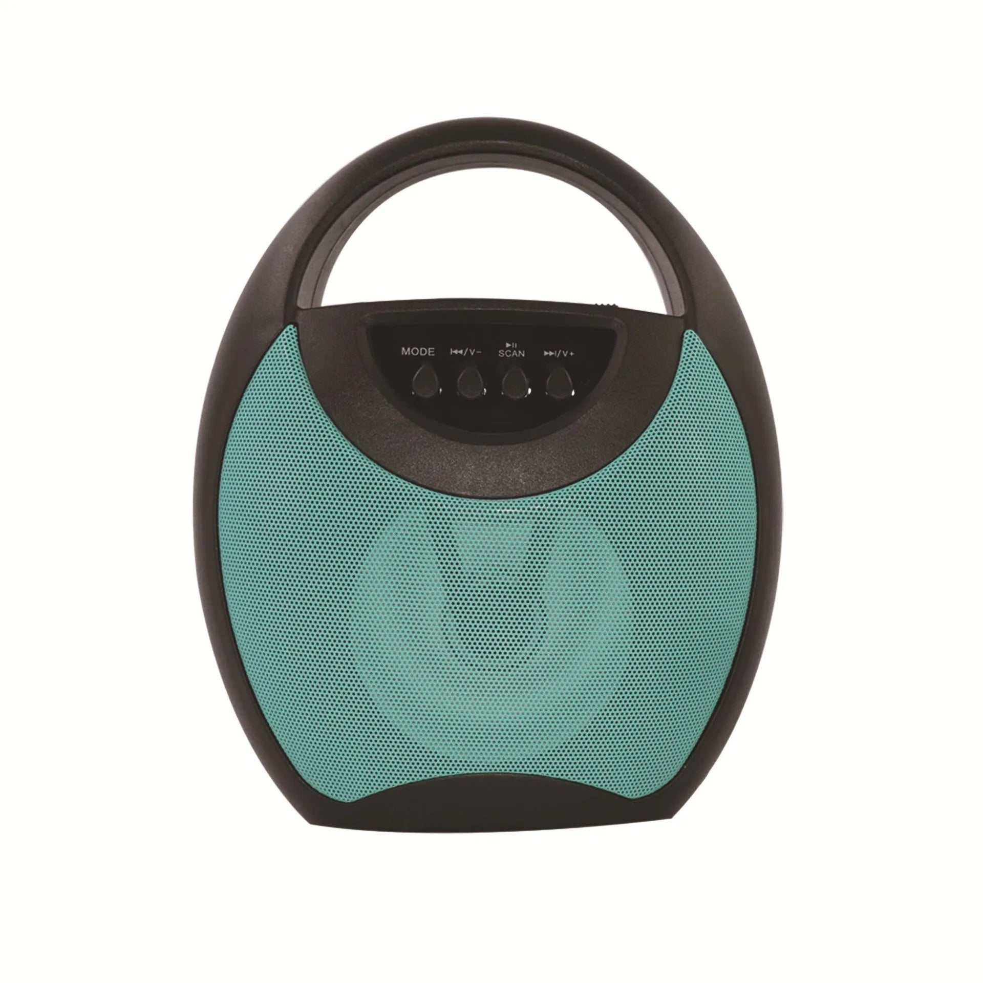 Portable Bluetooth speaker in black, blue, or pink with USB and SD card slots