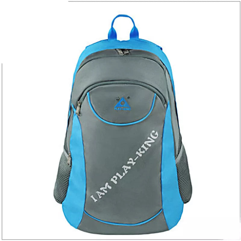 Multi-functional outdoor backpack with built-in folding chair in blue, red, or black