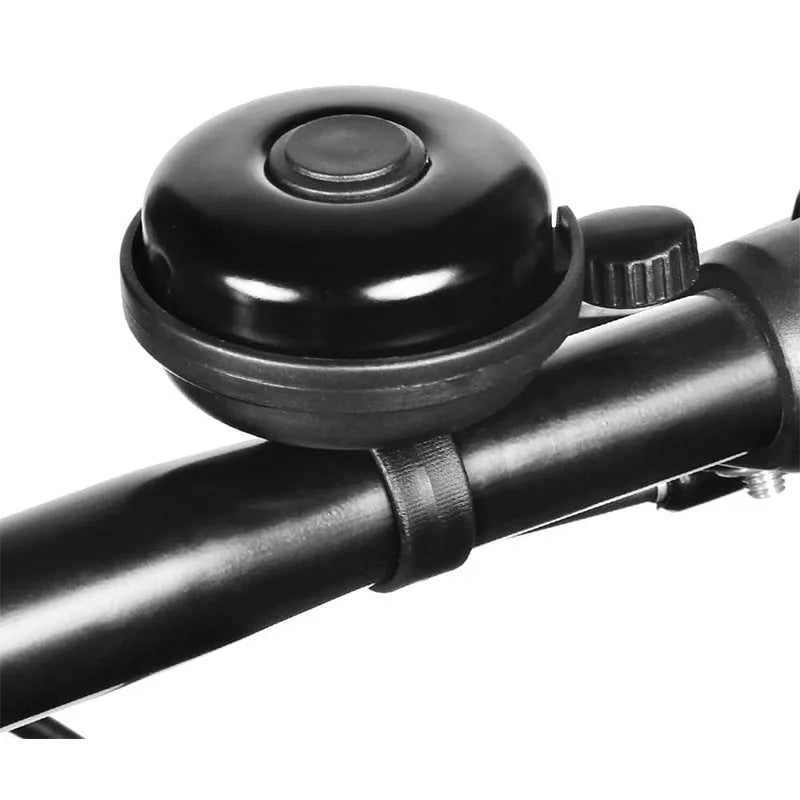 Black bicycle flat bell with 58mm diameter for handlebar mounting