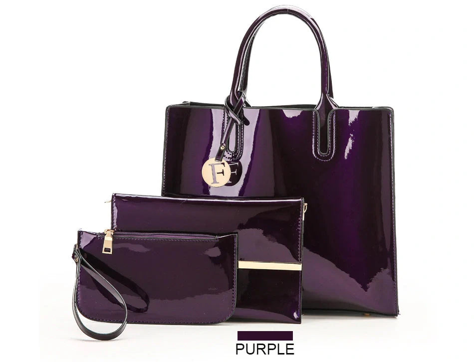 Versatile patent leather shoulder and crossbody handbags in a variety of classic and contemporary colors