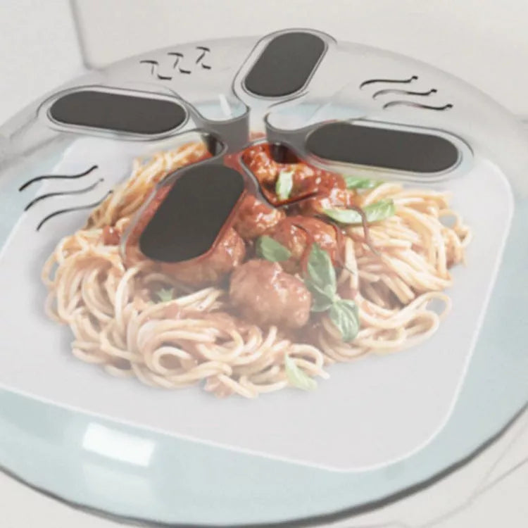 Hover Cover Spill Prevention for microwaves in white