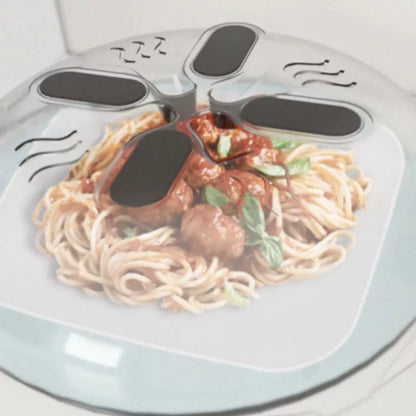 Hover Cover Spill Prevention for microwaves in white