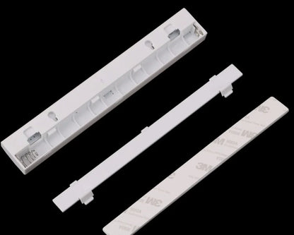 LED human body induction magnetic closet light showing aluminium shell and magnetic attachment for wardrobe installation