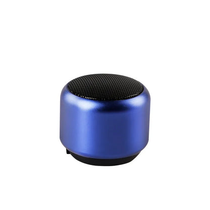 Small portable Bluetooth speaker in black, blue, gold, or pink colour options
